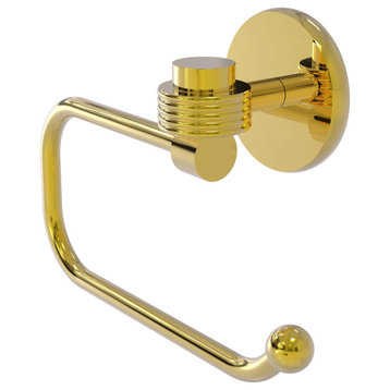 Satellite Orbit One Euro Groovy Accent Toilet Tissue Holder, Polished Brass
