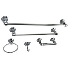 Kingston Brass 4-Pieces Dual Towel Bar Bathroom Hardware Set