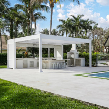 Residential: Custom Motorized Louvered Pergola with Insulated Patio Cover