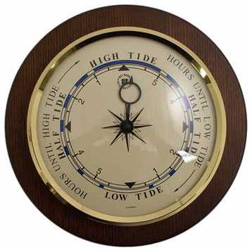 Tide Clock on 9" Cherry Wood With Brass Bezel