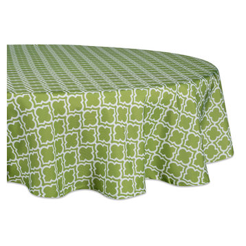 DII Green Lattice Outdoor Tablecloth 60" Round