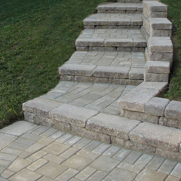 Creative Outdoor Stairs Options using Allan Block Retaining Walls