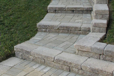 Creative Outdoor Stairs Options using Allan Block Retaining Walls