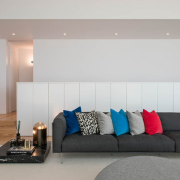Living Room Sofa Detail with Black Side Table