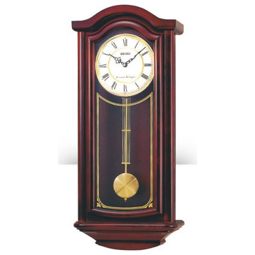 Seiko Clocks, Mahogany Wall Clock With Pendulum