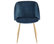 Fran Chair, Gold Metal, Set of 2, Blue Velvet