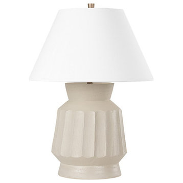 Troy Lighting Selma 1-Light Table Lamp, Gray/Off-White, PTL1023-CUG