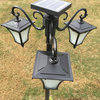 Heritage 3-Light Solar Powered Flame Effect LED Lamp With 18.5" Planter