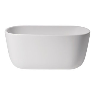 Aquatica Lullaby-Nano-Wht Small Freestanding Solid Surface Bathtub, White