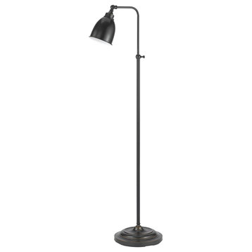 Metal Round 62" Floor Lamp With Adjustable Pole, Dark Bronze