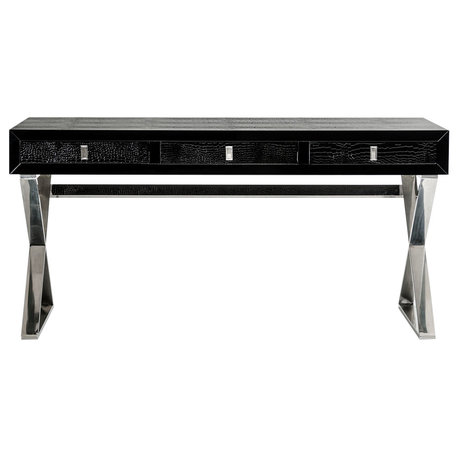 A&X Congress Transitional Black Crocodile Desk