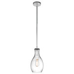 Kichler Lighting - Kichler Lighting 42456CHCLR Everly - 7" One Light Pendant - The design of this 1 light pendant from Everly collection is based on decorative blown glass containers. It features clear glass and is made memorable with the use of vintage squirrel cage filament lamps. Contemporary or traditional, this pendant can be used singularly or in multiples to elevate every room.* Number of Bulbs: 1*Wattage: 100W* BulbType: A19* Bulb Included: No