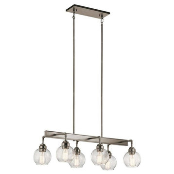 Niles Linear Chandelier 6-Light, Antique Pewter