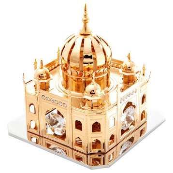 24K Gold Plated Crystal Studded Mosque Ornament