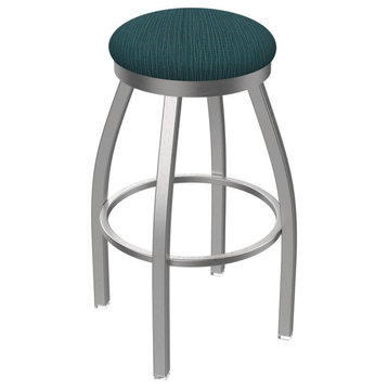 802 Misha 25 Swivel Counter Stool with Stainless Finish and Graph Tidal Seat