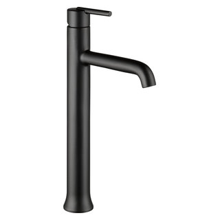 Single Handle Wall Mount Bathroom Faucet Trim in Matte Black T3559LF-BLWL