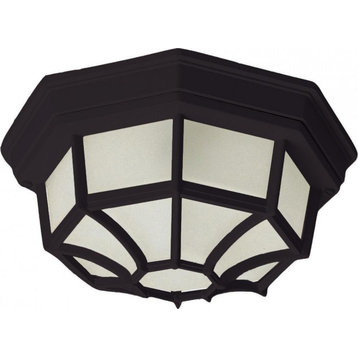 Maxim Crown Hill Two Light Black Frosted Glass Outdoor Flush Mount