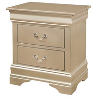Emma Mason Signature Drea 2-Drawer Night Stand, Metallic Champagne COA0440