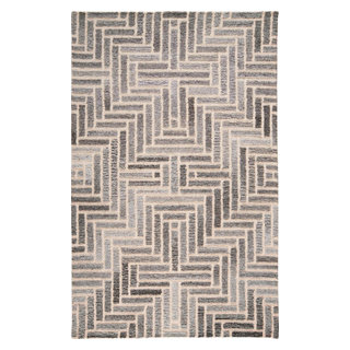 Feizy 8768FTPE Asher Hand Tufted Gray / Ivory Area Rugs, 5' x 8 ...