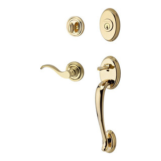 Baldwin Reserve Columbus Handleset, Curve Lever, Lifetime Brass -  Traditional - Door Entry Sets - by American Builders Outlet