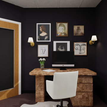 Moody Office Space with Seating Area