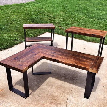Modern Industrial Reclaimed Heart Pine Office Suite