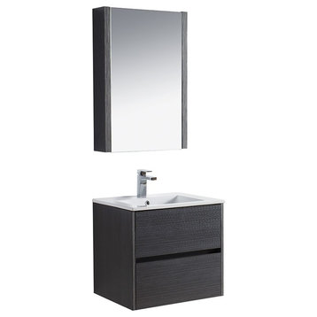 Blossom Valencia 24" Vanity Set, Silver Gray, Medicine Cabinet