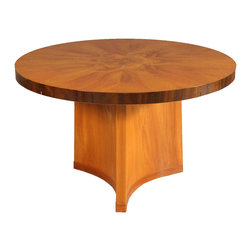 Swedish Art Deco Elm and Mahogany Veneer Center Table - Side Tables And End Tables
