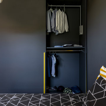 Yellow & Black Teen boy's bedroom