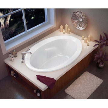 MAAX Twilight Oval Acrylic Soaking Bathtub with End Drain, White