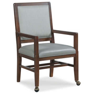 Brady Arm Chair, 9508 Hazelnut Fabric, Finish: Walnut