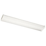 Kichler - Kichler Linear Ceiling 48" FL, White - This Kichler fluorescent light is 48in. long by 8 in. wide, and features two T-8 bulbs with magnetic ballasts and Clear Prismatic Diffuser.