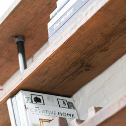 Susannah Bespoke Recycled Scaffolding Boards & Dark Steel Pipe Desk & Shelves - Desks & Writing Bureaus