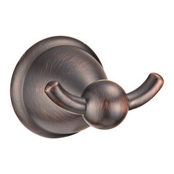 Door Corner - Astor Series Bathroom Collection, Oil Rubbed Bronze, Double Robe Hook - Robe & Towel Hooks