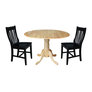 Natural Table/Black Chairs