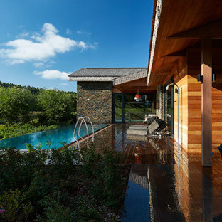 エカテリンブルクの中サイズの長方形おしゃれなプール (噴水) の写真