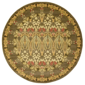Traditional Stirling 6' Round Chestnut Area Rug