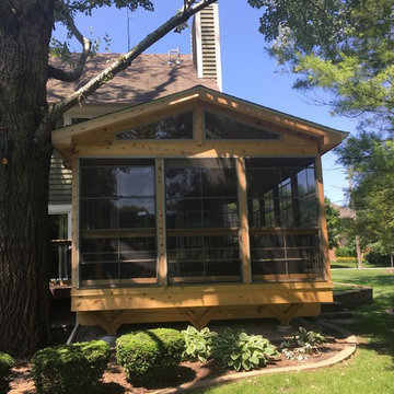 Screened Porch with 4 Track Windows and TimberTech Deck by Palatine, IL Screened