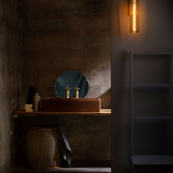 Smoked Glass Long Bathroom Wall Light - Bathroom Wall Lights