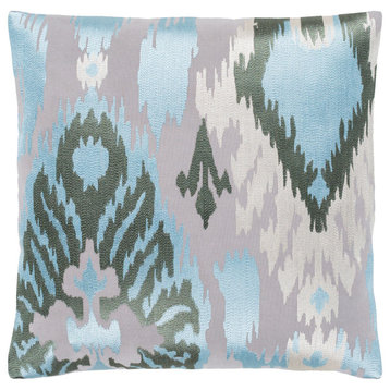 Ara Pillow, Pale Blue/Green, 20"x20", Cover Only