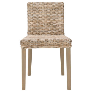 Barrano 18"h Wicker Side Chair (set Of 2) Grey Wash