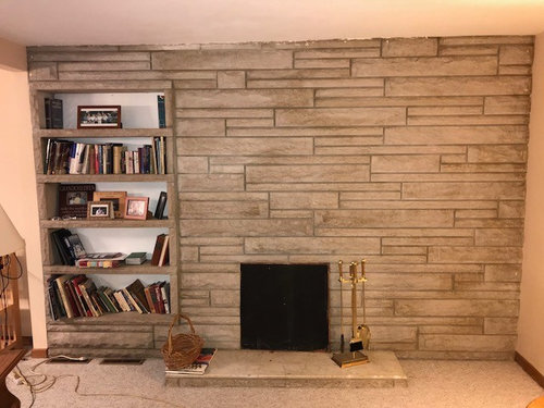 Limestone Fireplace Wall In Living Room, How To Paint A Limestone Fireplace