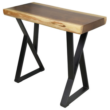Natural Wood Side Table End Table Bench, Natural-Z1, 31x14x26
