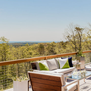 Contemporary Style Deck Overlooking Cape Cod Bay - Boston Magazine Design Home