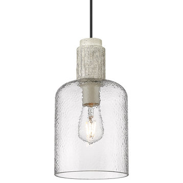 Pedra Small Pendant With Hammered Clear Glass Shade