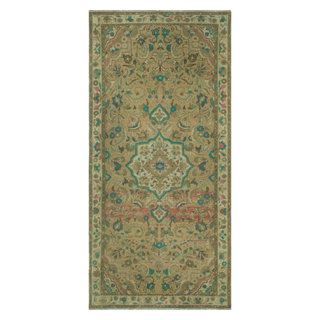 Semi-Antique Mitchel Rust/Ivory Rug, 4'8x9'5, 4'8x9'5 - Traditional ...