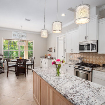 Kitchen Remodel Done with Cabinet Refacing in a Two-Tone Color