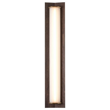 Penna 40 LED Sconce, Warm White, Distressed Brass/Walnut, 120v