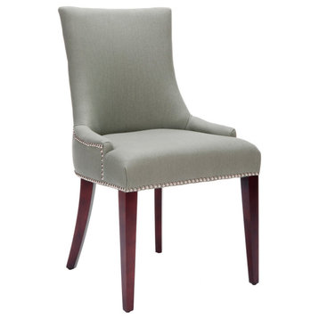 Safavieh Becca Dining Chair With Silver Nail Heads, Sea Mist, Material Leather