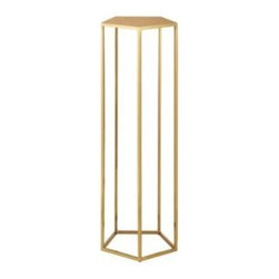 polygon tall pedestal table | CB2 - Side Tables And End Tables